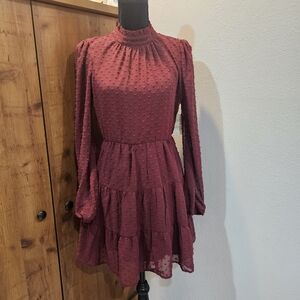 NWT Altar'd State Wine Long Sleeve Dress - Medium